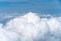 Beautiful Blue sky over white cloud view from airplane Royalty Free Stock Photo