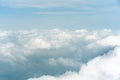 Beautiful Blue sky over white cloud view from airplane Royalty Free Stock Photo