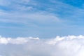 Beautiful Blue sky over white cloud view from airplane Royalty Free Stock Photo