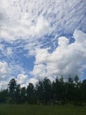 Beautiful blue sky and puffy clouds Royalty Free Stock Photo