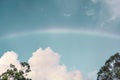 Beautiful blue sky with rainbow