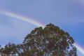 Beautiful blue sky with rainbow