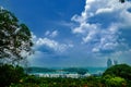 The Beautiful blue sky at singapore city from hill Royalty Free Stock Photo