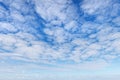 Beautiful blue sky with small white clouds