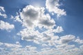 Beautiful blue sky with sunbeams and clouds. Sun rays Royalty Free Stock Photo