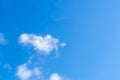 Beautiful blue sky texture with little strange white cloud and clear light under shining from the sun for background Royalty Free Stock Photo