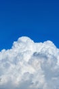 Beautiful blue sky with thick white clouds in the morning vertical composition Royalty Free Stock Photo