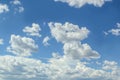 Beautiful Blue sky with towering culumus clouds - replacement or background Royalty Free Stock Photo