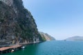 Blue sky view of vajiralongkorn dam at Kanchanaburi, Thailand Royalty Free Stock Photo