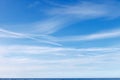 Beautiful blue sky with white Cirrus clouds