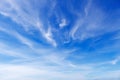 Beautiful blue sky with white Cirrus clouds