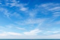 Beautiful blue sky with white Cirrus clouds