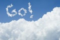 Beautiful Blue sky and white cloud. Sunny day.Cloudscape.close up the cloud.text go.go to the future concept.fight to better life Royalty Free Stock Photo