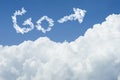 Beautiful Blue sky and white cloud. Sunny day.Cloudscape.close up the cloud.text go.go to the future concept.fight to better life Royalty Free Stock Photo