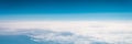 beautiful blue sky with white clouds heaven horizon over planet earth world, view from Royalty Free Stock Photo