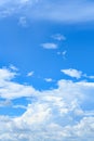 beautiful blue sky with white clouds in morning vertical composition Royalty Free Stock Photo