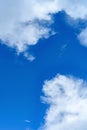 beautiful blue sky with white clouds in morning vertical composition Royalty Free Stock Photo