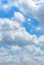 Beautiful blue sky with white clouds in morning vertical composition Royalty Free Stock Photo