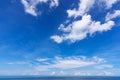 Beautiful Blue sky and white clouds over sea in summer season Good weather day in Phuket Thailand Concept Travel background nature Royalty Free Stock Photo