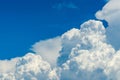 Beautiful blue sky and white cumulus clouds abstract background. Cloudscape background.  Blue sky and fluffy white clouds on sunny Royalty Free Stock Photo