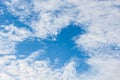 Texture and detail beautiful blue sky and white fluffy clouds. Royalty Free Stock Photo