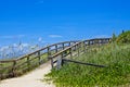 Beach Pathway Against Blue Sky at Canaveral National Seashore Royalty Free Stock Photo