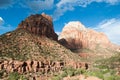 Beautiful blue skyline with double mountain view, Mt. Zion National Park, St. George, UT