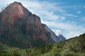 Beautiful blue skyline with mountain view landscape. Mt. Zion National Park, St. George, UT