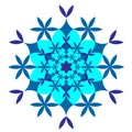 Blue vector snowflake on white background