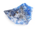 Beautiful blue sodalite isolated on white. Natural gemstone Royalty Free Stock Photo
