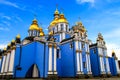 Beautiful blue St. Michael`s Golden domed male monastery, The oldest Christian cathedral of Ukraine, Ukrainian Orthodox Church Royalty Free Stock Photo