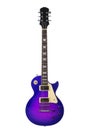 Beautiful blue sunburst electric guitar isolated Royalty Free Stock Photo