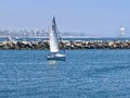 Sailboat causeway Marina del Ray California Royalty Free Stock Photo