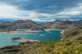 Beautiful blue water and rocks lake and islands