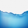 Beautiful Blue Water Wave Transparent Background Royalty Free Stock Photo