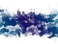Blue watercolor abstract hand painted background