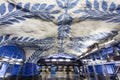 The beautiful blue and white decorated metro station T-Centralen Tcentralen in Stockholm central station, Sweden Royalty Free Stock Photo