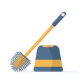 Beautiful blue and yellow toilet brush, brush stand