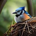 Beautiful bluejay bird - ai generated image