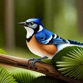 Beautiful bluejay bird - ai generated image