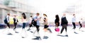 Beautiful blur of business people walking in the City of London. London, UK Royalty Free Stock Photo