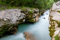 Beautiful blurred image of Soca river Royalty Free Stock Photo