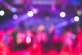 Beautiful blurred images of stage performances at night with lights from a variety. Royalty Free Stock Photo