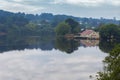 Beautiful boathouse on Lake Daylesford, Australia Royalty Free Stock Photo