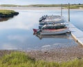 Beautiful boats anchored in a small port