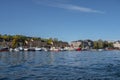 Beautiful boats Big Sailing boat in Stockholm, Sweden. Summer seascape with ships, sunny day