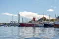 Beautiful boats Big Sailing boat in Stockholm, Sweden. Summer seascape with ships, sunny day