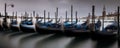Beautiful boats parked by the water captured in Saint Marks Square, Venice, Italy Royalty Free Stock Photo