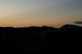 Beautiful bogota colombia cityscape silhouette with andean mountain range at background