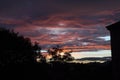 Beautiful bogota sunset viewed from a window